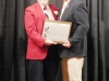 Enshrinee Jonathan Senters, right, accepts his plaque from Tom Skoch, LSHOF president 5.12.16